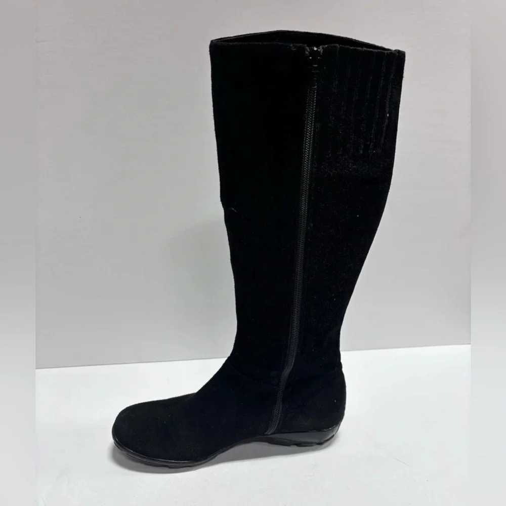 Vaneli Women’s Black Suede Knee High Boots, Size 6.5 M